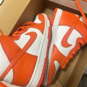 Nike Kids Orange and White High-Top Sneakers